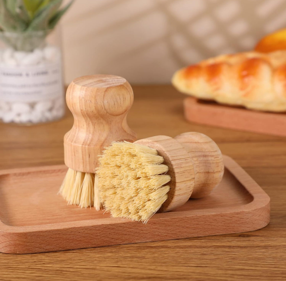Bamboo Scrub Brush for Pots and Dishes 