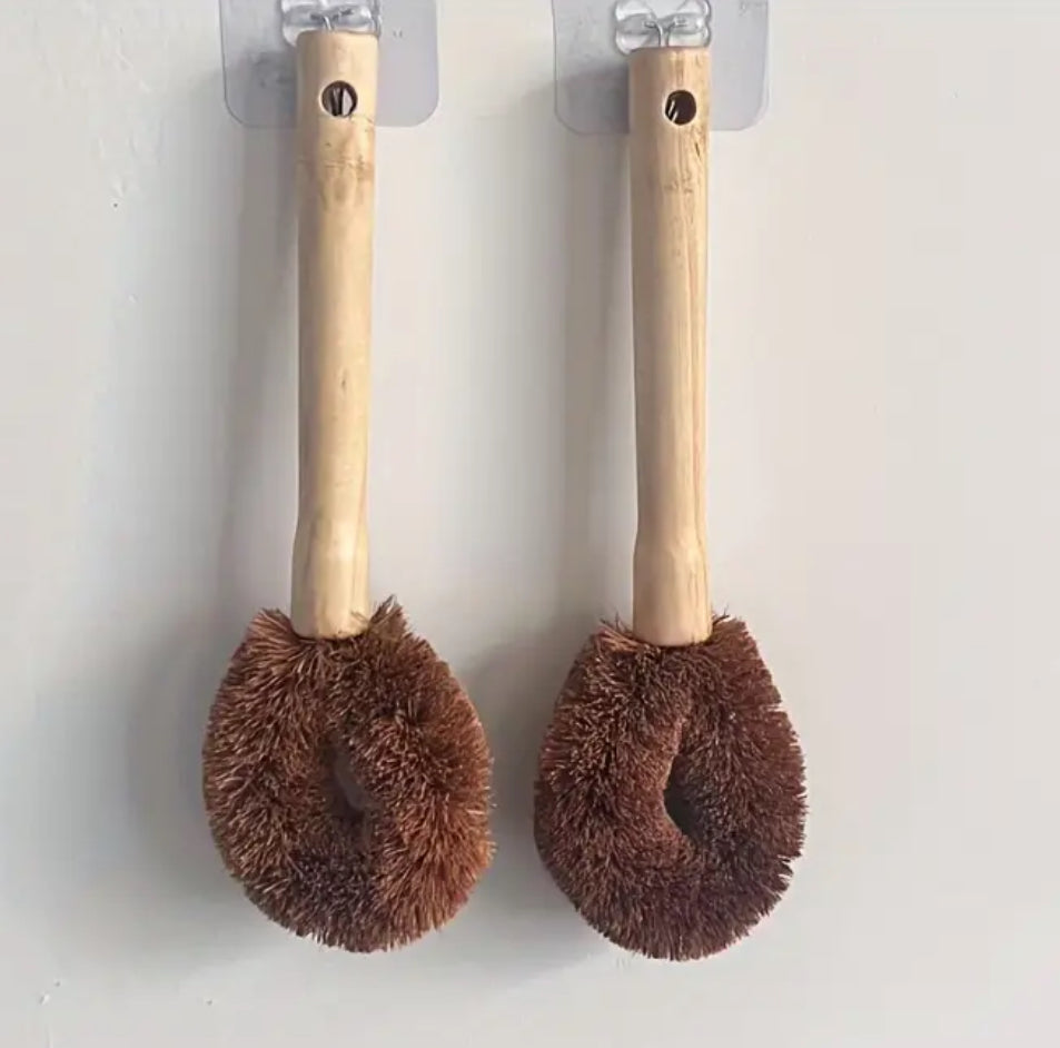 Coconut pot glass brush
