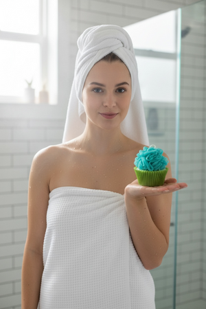 'Loofah Cupcake Soap (Exfoliating Loofah Soap | Cold Process | 5.5–6.5 oz)