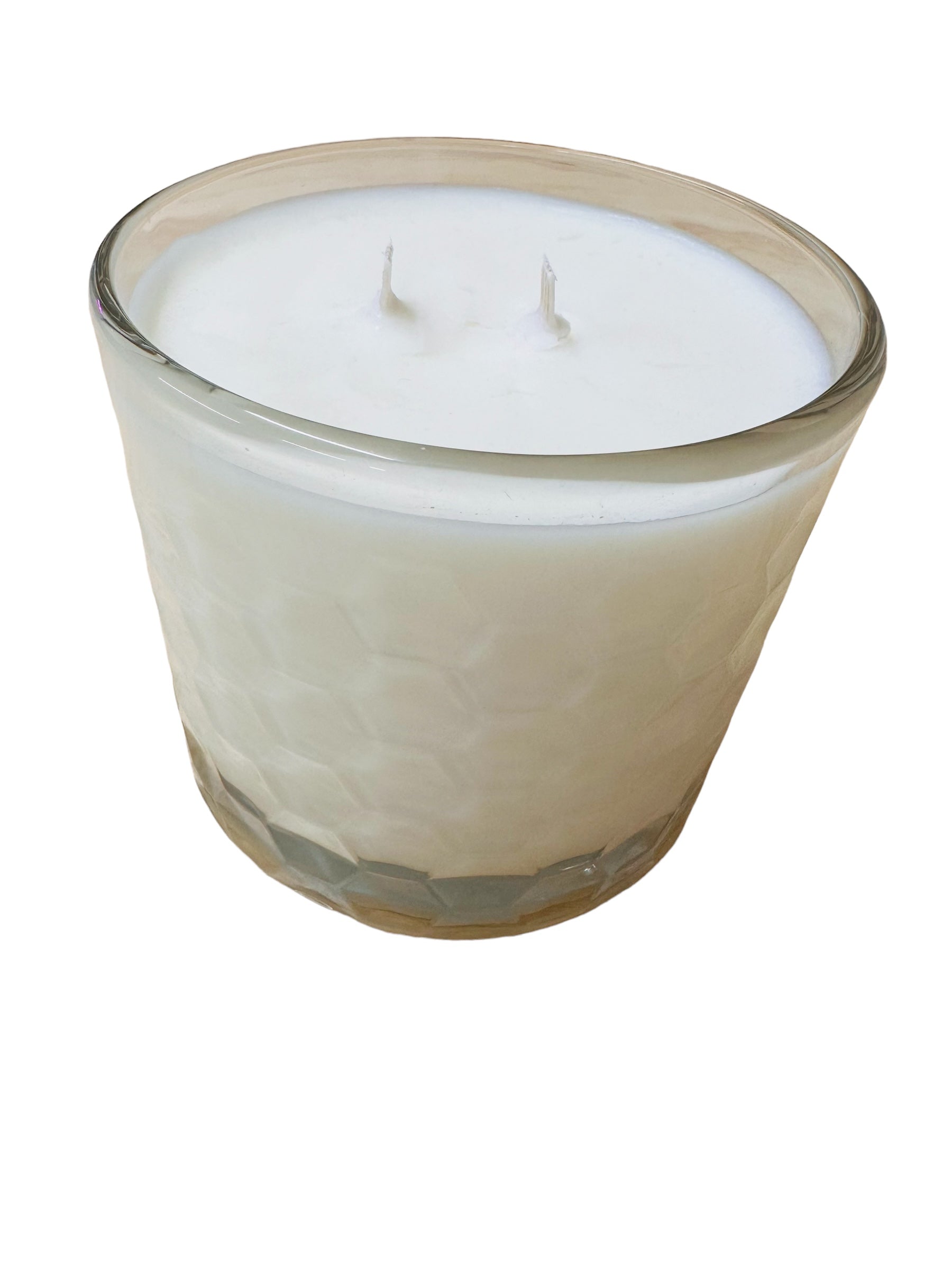 Candle - Double Wick Clear Hexagon Jar