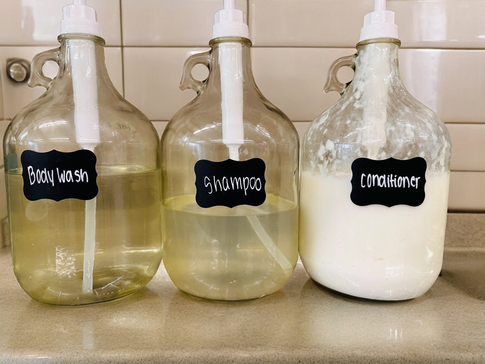 Body Wash, Shampoo, Conditioner