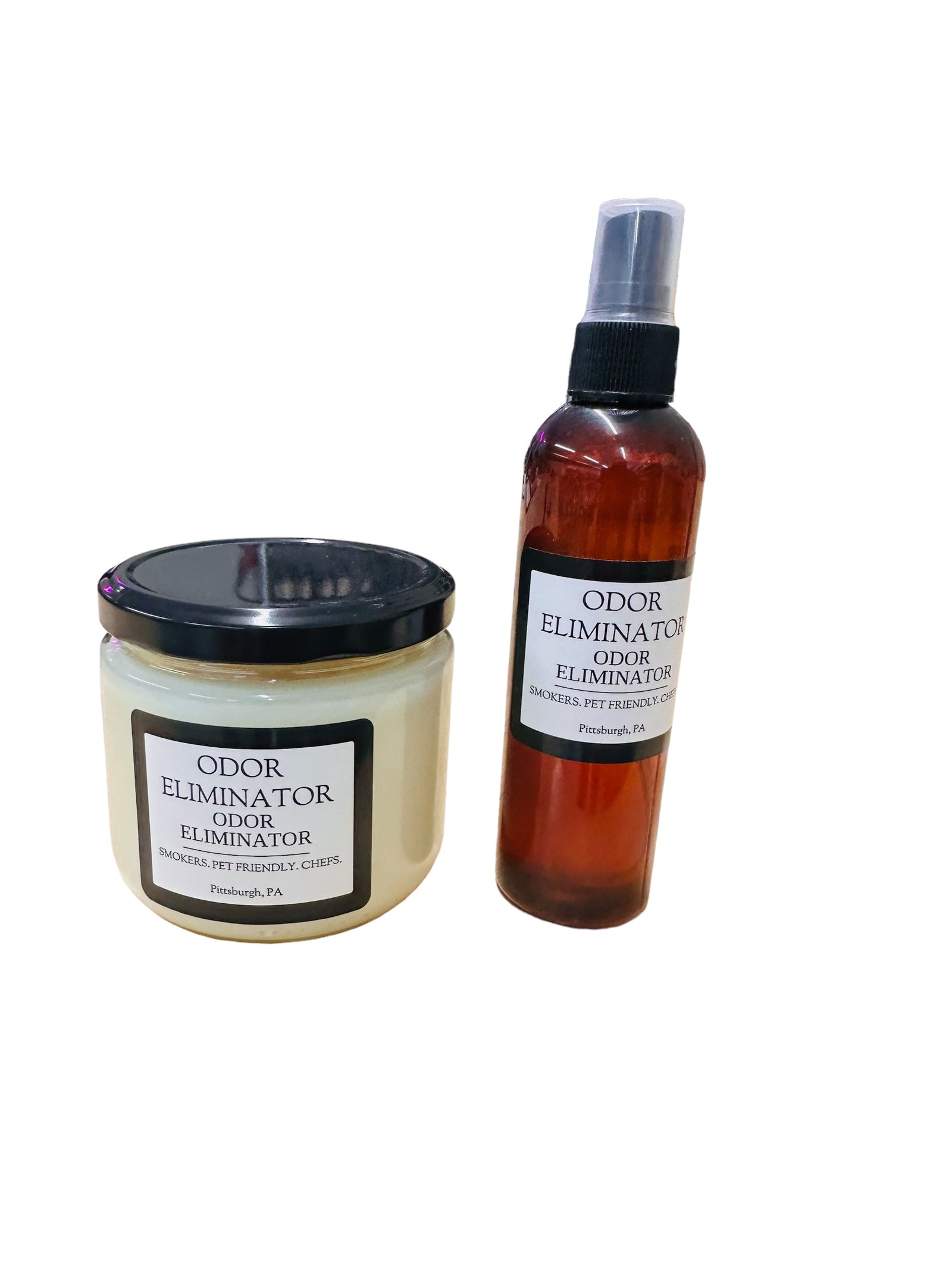 Enzyme Odor Eliminator Spray & Soy Candle | Natural Odor Neutralizer for Home, Car & Fabrics