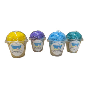 Bath Treat Cup – Fizz + Soak + Glow (Bath Dust Soak with Loofah | Fresh Clean Scents)