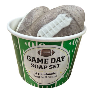 Game Day Football Soap Set (4-Pack Novelty Soap Gift | Cold Process | 7.2 oz)