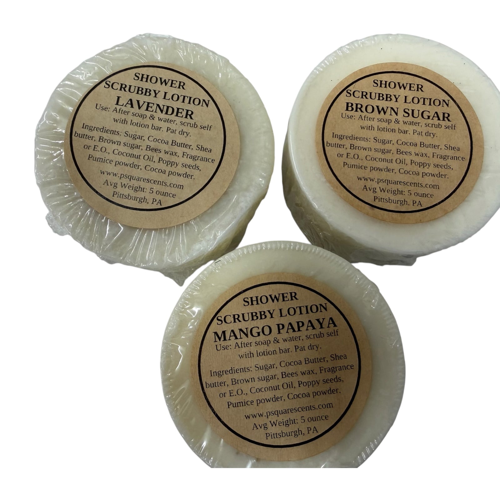 Shower Scrubby Lotion Bar | Exfoliating Sugar Scrub Bar & Moisturizing Body Lotion Bar | Handmade Bath & Body