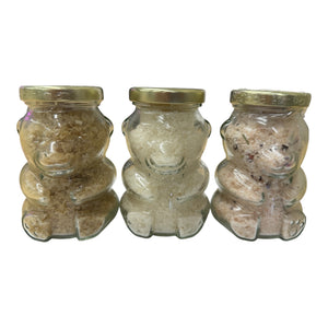 Handmade Bath Salts in Glass Bear Jar (8oz) | Luxury Epsom Salt Bath Soak | Multiple Scents Available