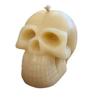 Handmade Beeswax Skull Candle | Pure Beeswax Gothic Pillar Candle | Natural Artisan Candle