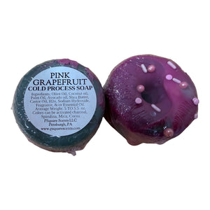 Donut Soap | Handmade Cold Process Soap | Artisan Bath Bar | Moisturizing Soap | 5–5.5 oz | Pink Sugar, Vanilla, Rose & More