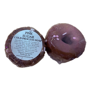 Donut Soap | Handmade Cold Process Soap | Artisan Bath Bar | Moisturizing Soap | 5–5.5 oz | Pink Sugar, Vanilla, Rose & More