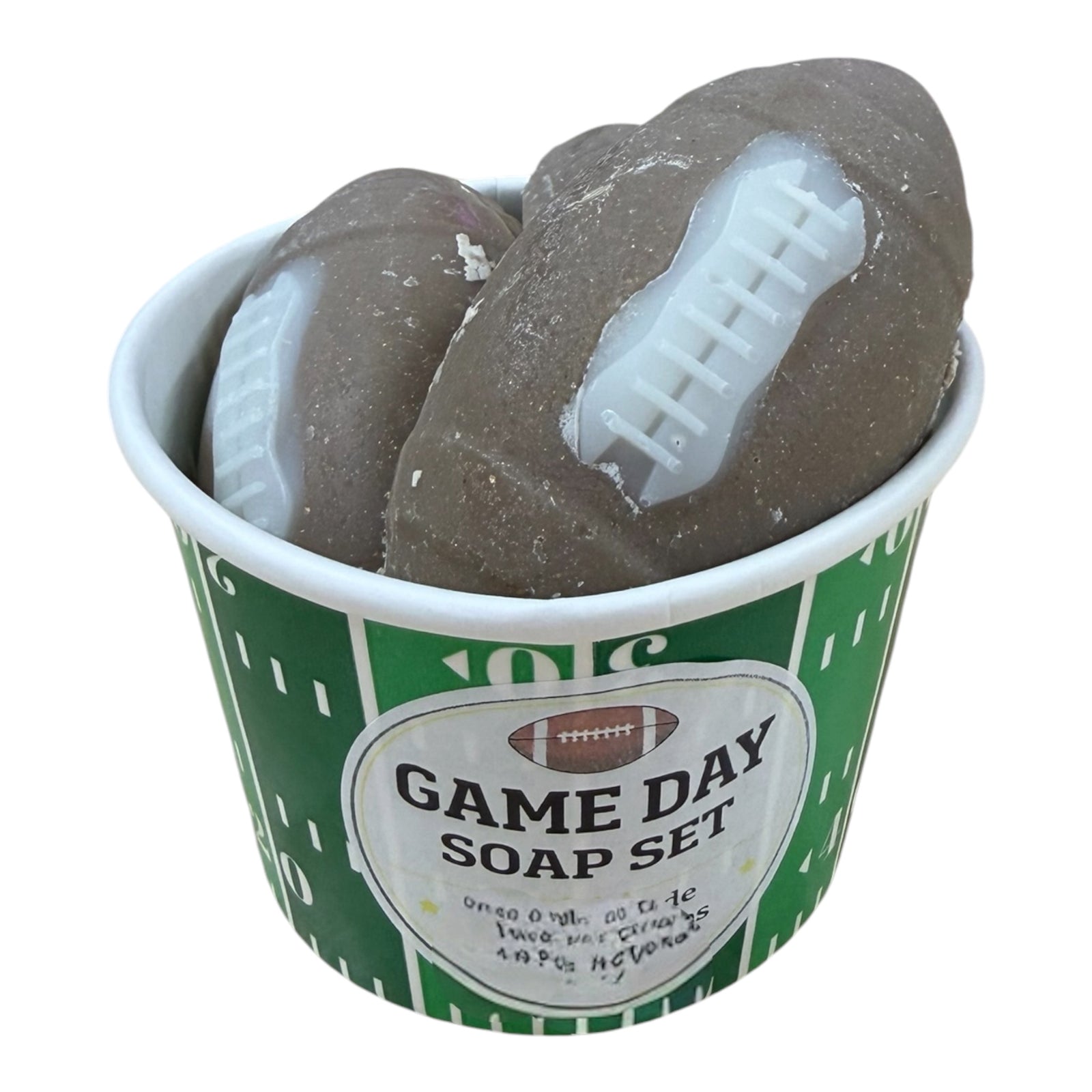 Game Day Football Soap Set (3-Pack Novelty Soap Gift | Cold Process | 7.2 oz)