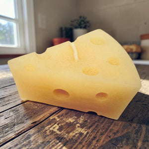 Cheese Wedge Beeswax Candle | 100% Pure Natural Beeswax Novelty Candle