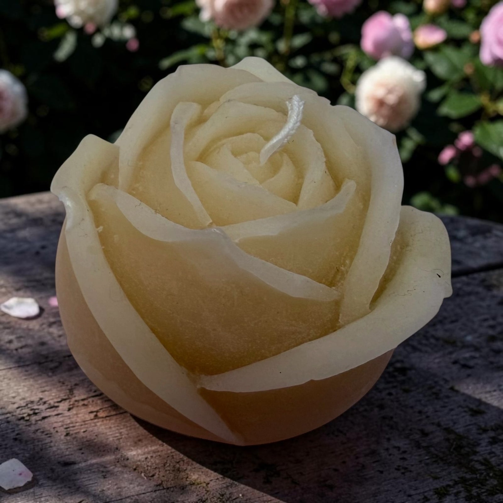 Rose Beeswax Candle | 100% Pure Natural Beeswax Flower Candle | Handmade Gift