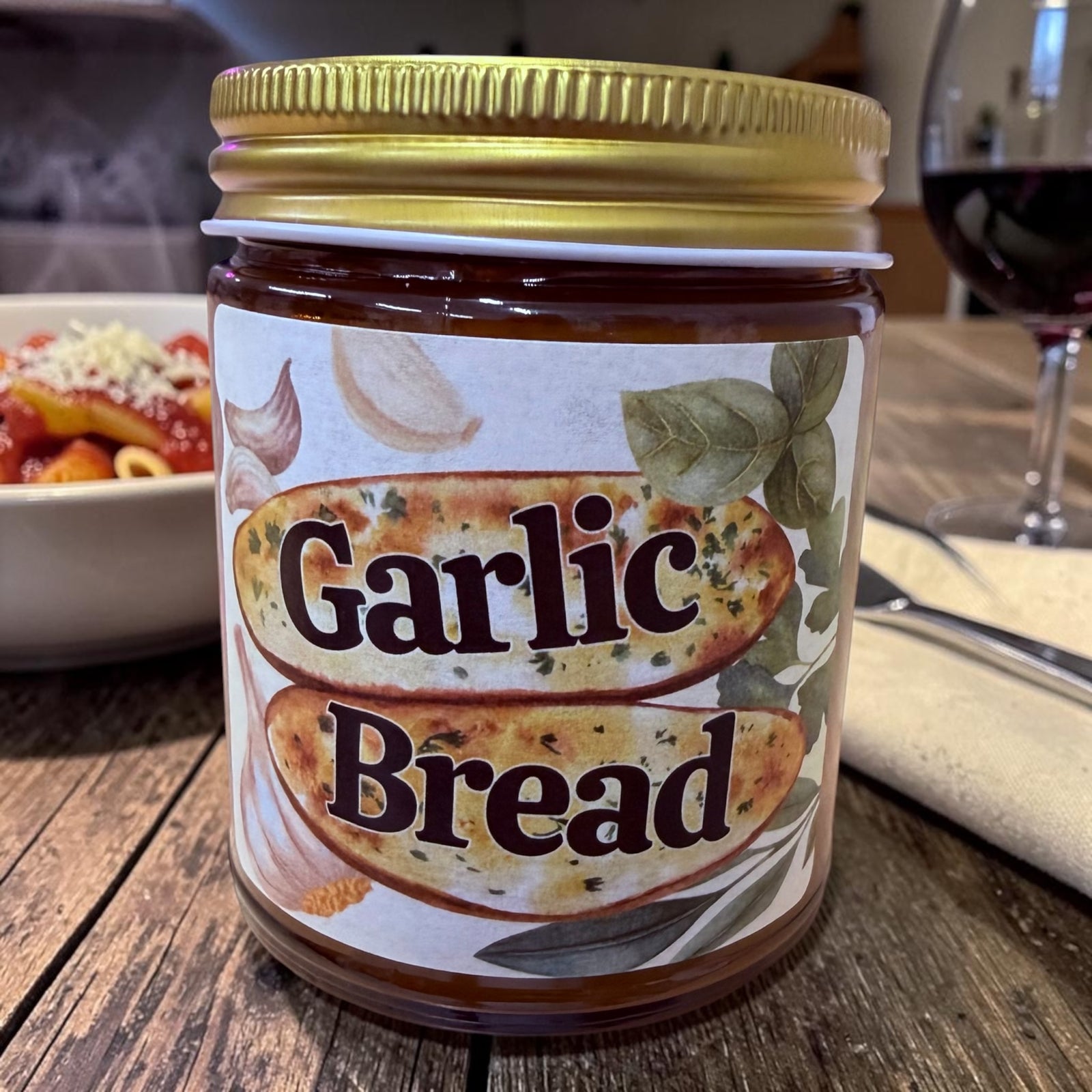 Garlic Bread Candle | Savory Food-Inspired Soy Candle | Novelty Kitchen Gift