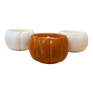 Pumpkin Candle | Ceramic Fall Candle | 7 oz Autumn Soy Candle