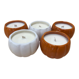 Pumpkin Candle | Ceramic Fall Candle | 7 oz Autumn Soy Candle