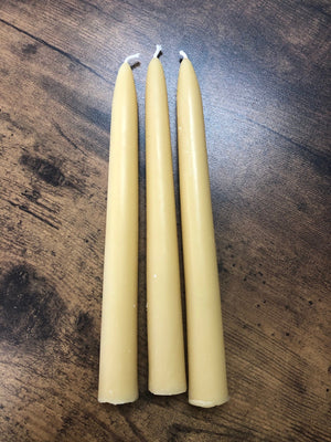 Beeswax Taper Candles  - 100% Pure Natural Yellow Beeswax Taper Candles