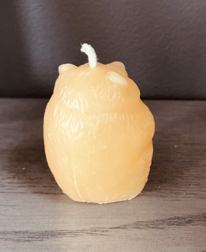 BEAR Pillar  VOTIVE 2.5" Tall, 100% Pure Natural Yellow Beeswax , Long Burning,