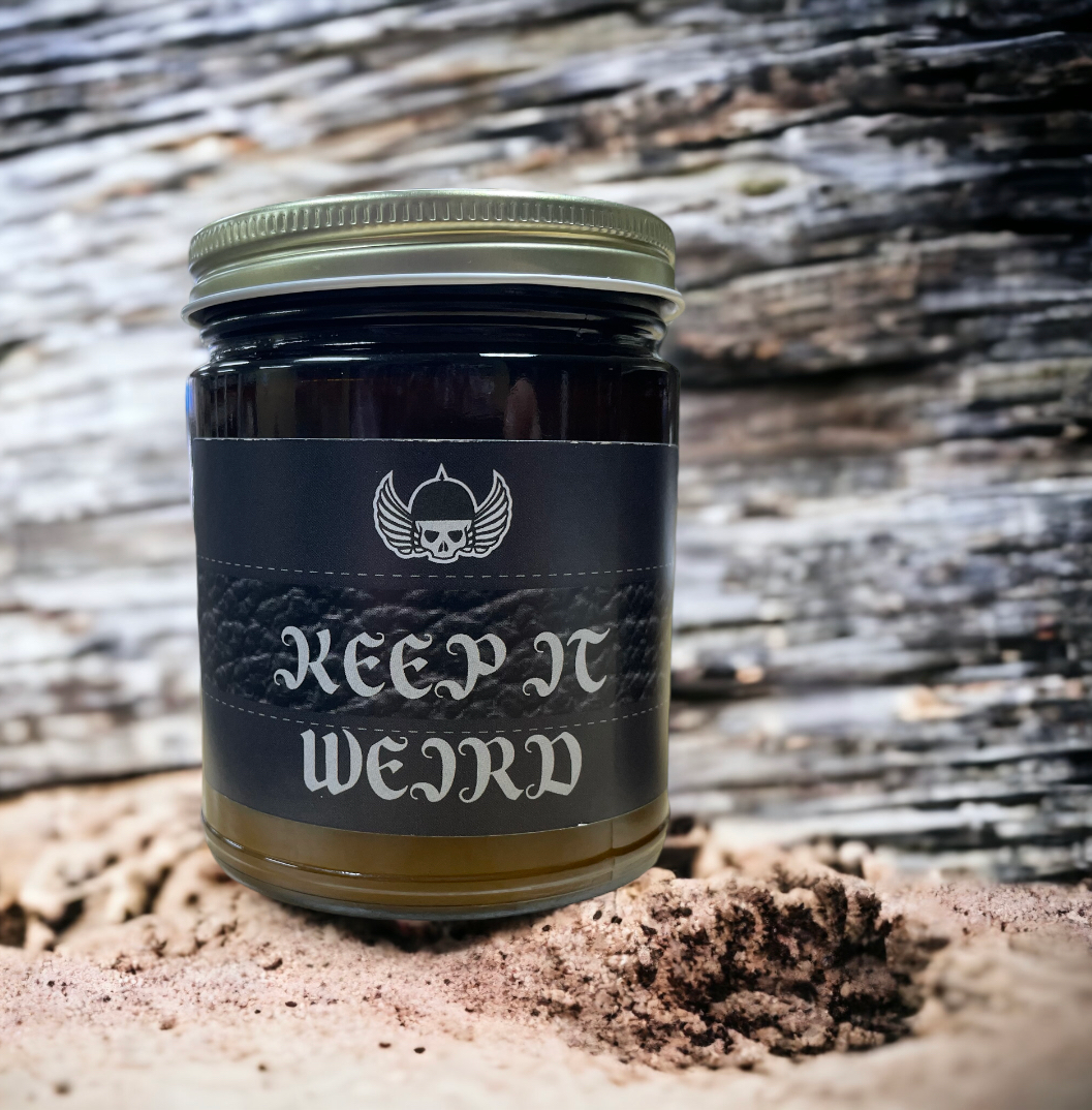 Murder Mystery Candles - Keep It Weird - small batch handmade natural soy candle - novelty fun horror