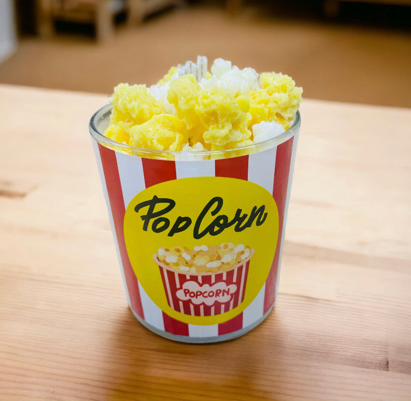 Candle - Popcorn Candle - Caramel or Buttered Popcorn Scent