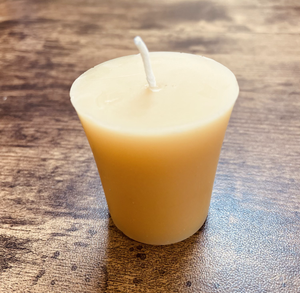 Beeswax - (2) VOTIVES, 100% Pure Natural Yellow Beeswax , Long Burning, Honey Scent, Cabin