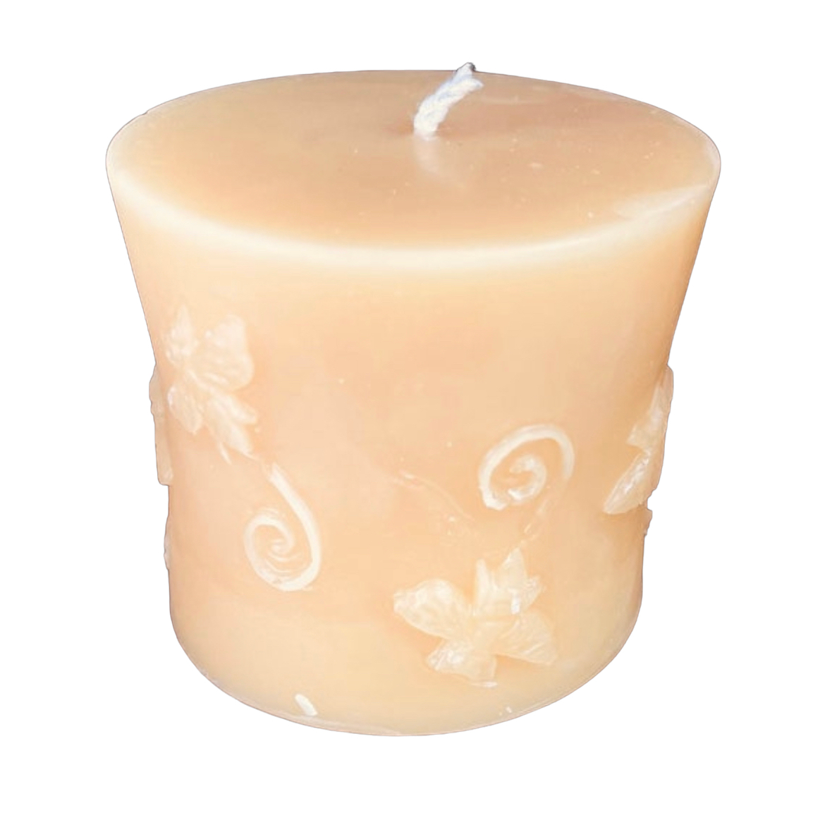 Beeswax - Short Bee Pillar 3" Tall, 100% Pure Natural Yellow Beeswax , Long Burning, Honey