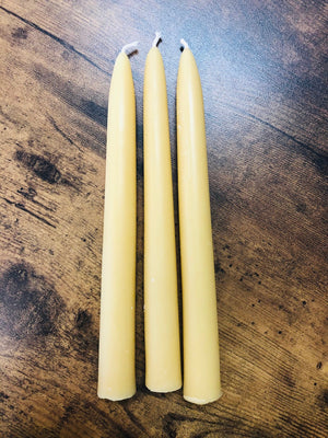 100% Pure Natural Yellow Beeswax Taper Candles