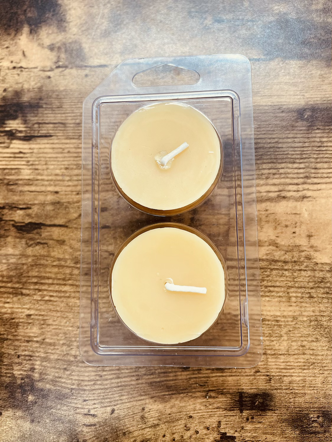 Beeswax - (2) VOTIVES, 100% Pure Natural Yellow Beeswax , Long Burning, Honey Scent, Cabin